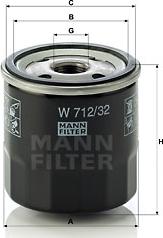 Mann-Filter W 712/32 - Масляный фильтр autospares.lv