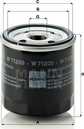 Mann-Filter W 712/20 - Масляный фильтр autospares.lv