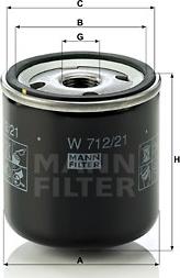 Mann-Filter W 712/21 - Масляный фильтр autospares.lv