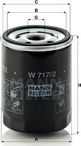 Mann-Filter W 717/2 - Масляный фильтр autospares.lv