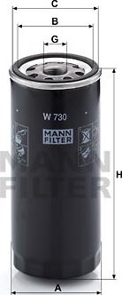 Mann-Filter W 730 - Масляный фильтр autospares.lv