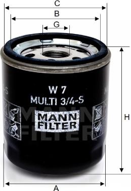 Mann-Filter W 7 MULTI 3/4-S - Масляный фильтр autospares.lv