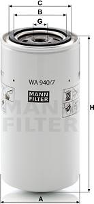 Mann-Filter WA 940/7 - Фильтр охлаждающей жидкости autospares.lv