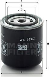 Mann-Filter WA 923/2 - Фильтр охлаждающей жидкости autospares.lv