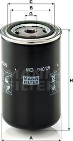 Mann-Filter WD 940/26 - Масляный фильтр autospares.lv