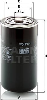 Mann-Filter WD 950/4 - Гидрофильтр, автоматическая коробка передач autospares.lv