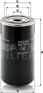 Mann-Filter WD 950/5 - Фильтр, система рабочей гидравлики autospares.lv