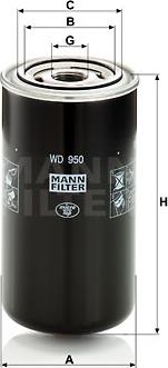 Mann-Filter WD 950 - Фильтр, система рабочей гидравлики autospares.lv