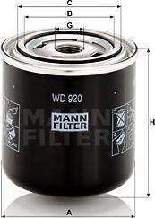 Mann-Filter WD 920 - Фильтр, система рабочей гидравлики autospares.lv