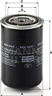 Mann-Filter WDK 940/5 - Топливный фильтр autospares.lv