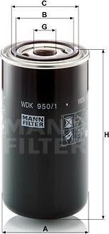 Mann-Filter WDK 950/1 - Топливный фильтр autospares.lv