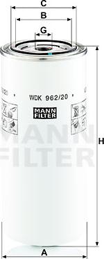 Mann-Filter WDK 962/20 - Топливный фильтр autospares.lv