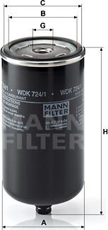 Mann-Filter WDK 724/1 - Топливный фильтр autospares.lv