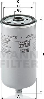 Mann-Filter WDK 725 - Топливный фильтр autospares.lv
