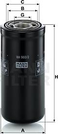 Mann-Filter WH 960/2 - Фильтр, система рабочей гидравлики autospares.lv