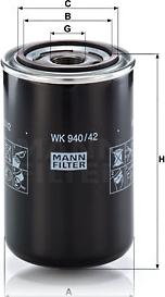Mann-Filter WK 940/42 - Топливный фильтр autospares.lv