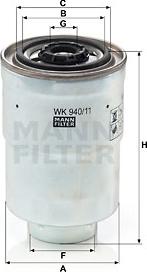 Mann-Filter WK 940/11 x - Топливный фильтр autospares.lv