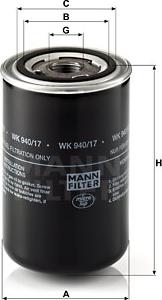 Mann-Filter WK 940/17 - Топливный фильтр autospares.lv