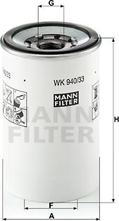 Mann-Filter WK 940/33 x - Топливный фильтр autospares.lv