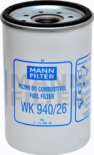 Mann-Filter WK 940/26 - Топливный фильтр autospares.lv