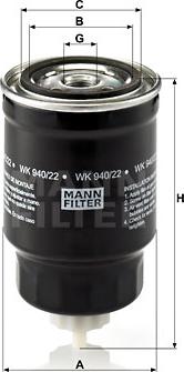Mann-Filter WK 940/22 - Топливный фильтр autospares.lv