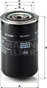 Mann-Filter WK 940/2 - Топливный фильтр autospares.lv