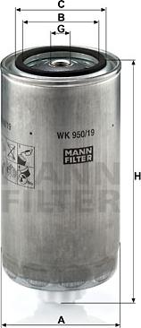 Mann-Filter WK 950/19 - Топливный фильтр autospares.lv