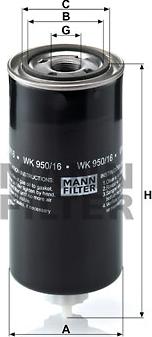 Mann-Filter WK 950/16 x - Топливный фильтр autospares.lv