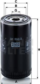 Mann-Filter WK 950/3 - Топливный фильтр autospares.lv