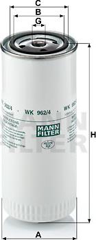 Mann-Filter WK 962/4 - Топливный фильтр autospares.lv