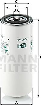 Mann-Filter WK 962/7 - Топливный фильтр autospares.lv
