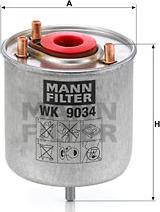 Mann-Filter WK 9034 z - Топливный фильтр autospares.lv