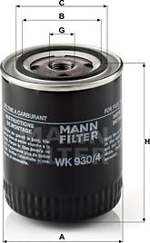 Mann-Filter WK 930/4 - Топливный фильтр autospares.lv