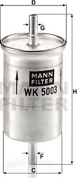 Mann-Filter WK 5003 - Топливный фильтр autospares.lv