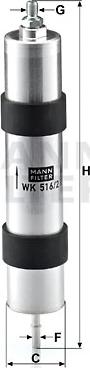Mann-Filter WK 516/2 - Топливный фильтр autospares.lv