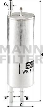 Mann-Filter WK 513/3 - Топливный фильтр autospares.lv