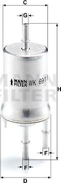 Mann-Filter WK 69/1 - Топливный фильтр autospares.lv