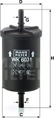 Mann-Filter WK 6031 - Топливный фильтр autospares.lv
