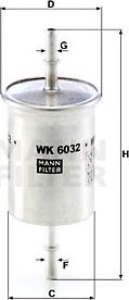 Mann-Filter WK 6032 - Топливный фильтр autospares.lv