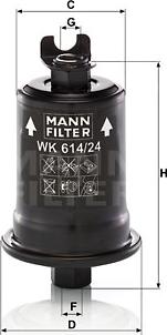 Mann-Filter WK 614/24 x - Топливный фильтр autospares.lv