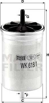 Mann-Filter WK 618/1 - Топливный фильтр autospares.lv