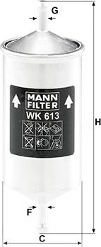 Mann-Filter WK 613 - Топливный фильтр autospares.lv