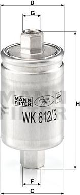 Mann-Filter WK 612/3 - Топливный фильтр autospares.lv