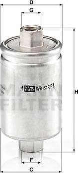 Mann-Filter WK 612/2 - Топливный фильтр autospares.lv