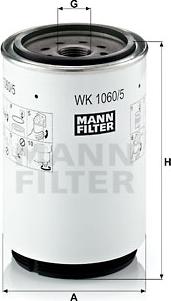 Mann-Filter WK 1060/5 x - Топливный фильтр autospares.lv