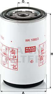 Mann-Filter WK 1060/3 x - Топливный фильтр autospares.lv