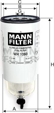 Mann-Filter WK 1060 - Топливный фильтр autospares.lv