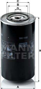 Mann-Filter WK 1168 - Топливный фильтр autospares.lv