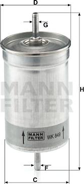 Mann-Filter WK 849 - Топливный фильтр autospares.lv