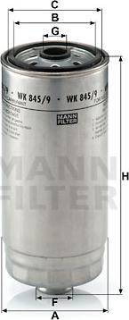 Mann-Filter WK 845/9 - Топливный фильтр autospares.lv
